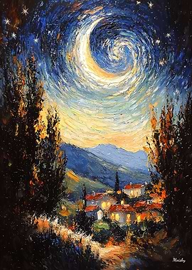 Impressionist Inspired Starry Night