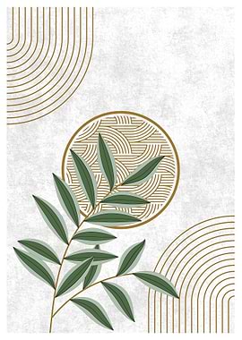 Minimalist Green Leaf Art