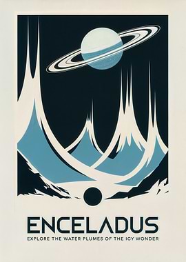 Enceladus Space Poster