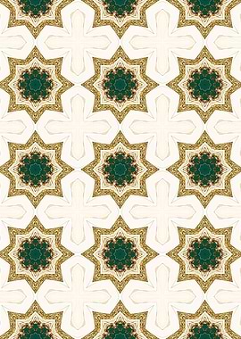 Gold and Green Geometric Pattern