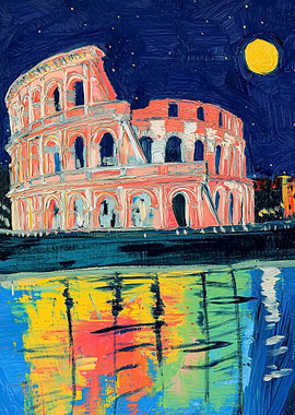 Abstract Night at the Colosseum