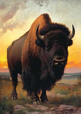 Bison at Sunset