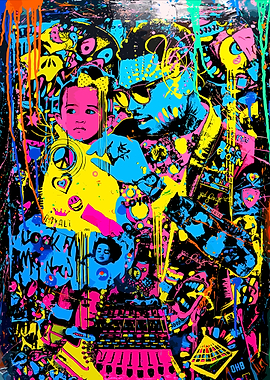 Neon Pop Art Collage