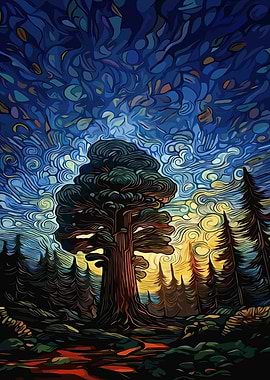 Forest Night Sky
