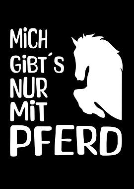 Horse Silhouette with German Text