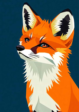 Fox Portrait in Geometric Style