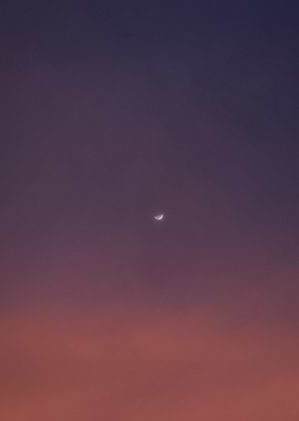 Crescent Moon in Twilight Sky