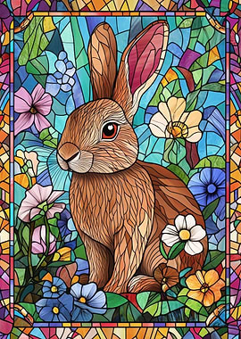 Stained Glass Rabbit