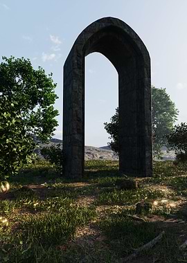 Stone Archway in Meadow