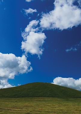 Green Hill and Blue Sky