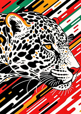 White Leopard Pop-Art