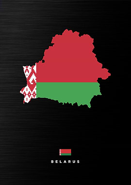 Belarus Map with Flag