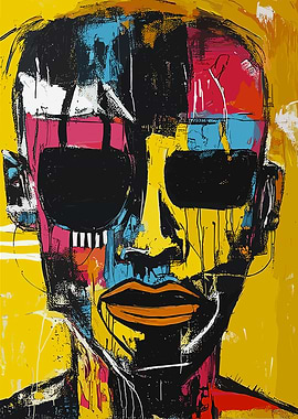 Abstract Man With Glasses