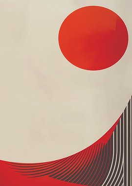 Red Circle Abstract Art