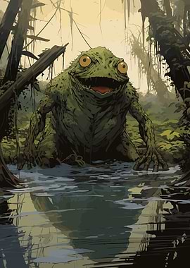 Monster Frog in Swamp