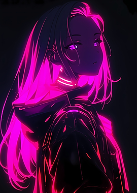 Neon Anime Girl