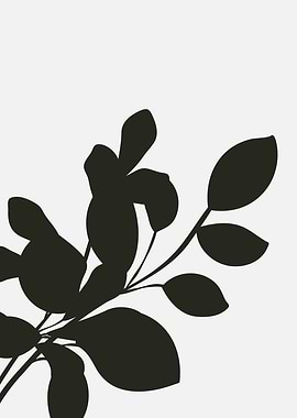 Black and White Leaf Silhouette