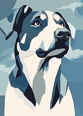 Blue German-Shepherd Dog Portrait