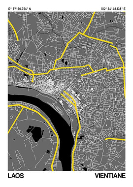Vientiane City Street Map