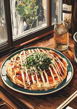 Okonomiyaki and Tea
