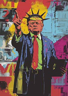 Pop Art Trump as Statue of Liberty