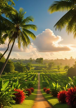 Tropical Plantation Sunset