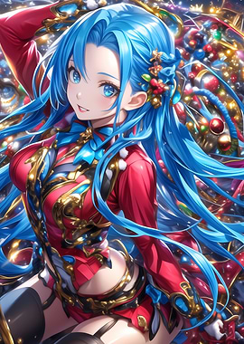 Anime Girl with Blue Hair