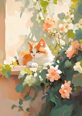 Cat in a Garden