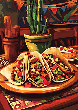 Mexican Tacos Illustration