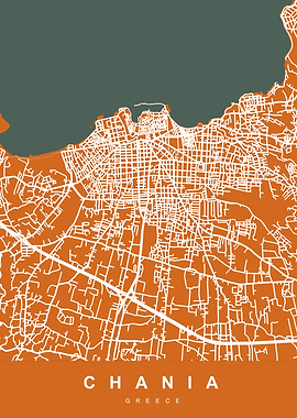 Chania City Map Greece