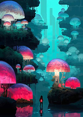 Glowing Mushroom Forest