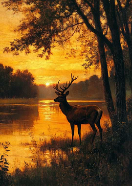 Sunset Deer