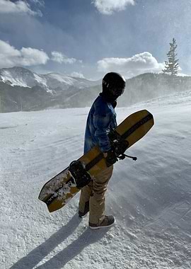 Snowboarder on Mountain