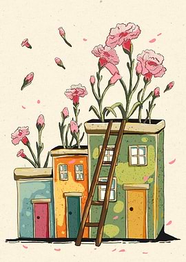 Pink Potted January Carnation Flower