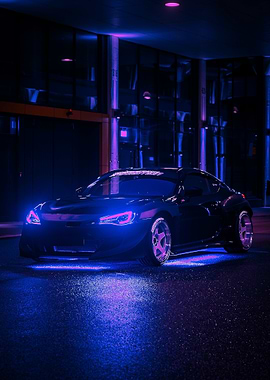 Black Sports Car at Night