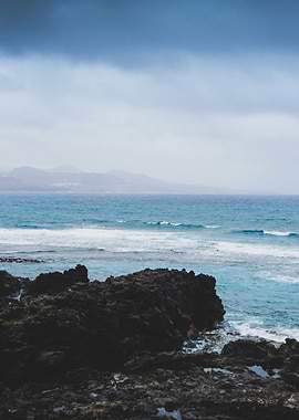 Ocean View with Rocky Shore