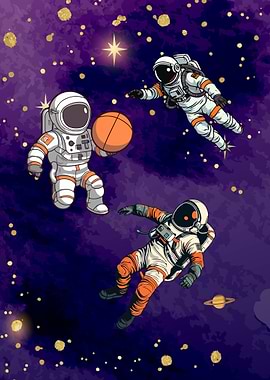 Space Basketball Astronauts Cosmic Game
