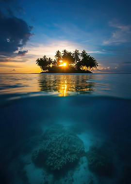 Tropical Island Sunset