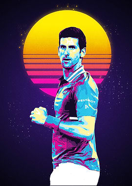 Novak Djokovic Retro Art