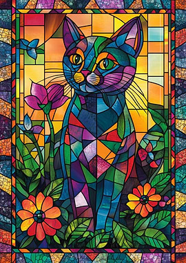 Stained Glass Cat