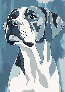 Blue Boxer Dog Portrait