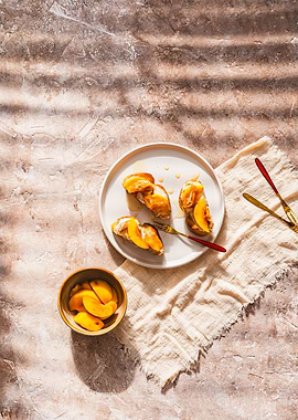 Peach Toast with Honey