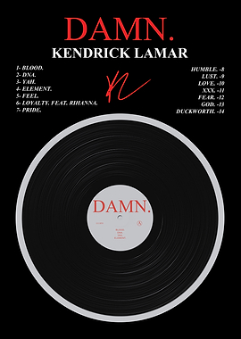 Kendrick Lamar DAMN. Album Vinyl Poster Design