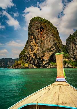 Thai Longtail Boat in Turquoise Waters