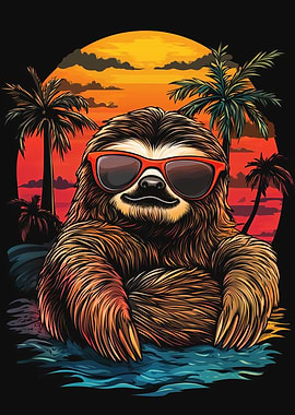 Sloth Sunset Chill