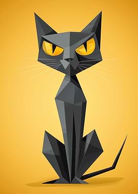 Geometric Black Cat