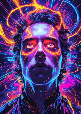 electrifying and energeic Neon Portrait