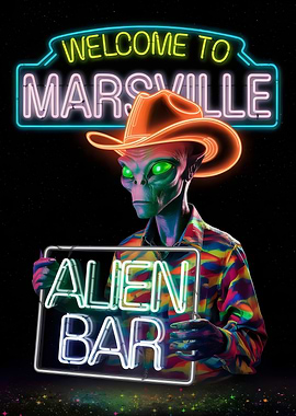 Alien Bar Neon Sign