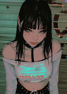 Anime Girl with Piercings