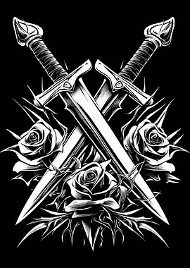 Crossed Daggers and Roses